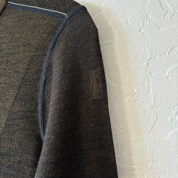 Smartwool Intraknit Merino Wool Military Olive Green Quarter Zip Sweater Top S - Picture 6 of 13